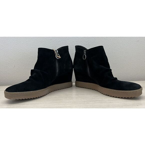 SOFFT AQUA Boots 11 SIRI Wedge Bootie Sneaker Ruching Suede Zip Waterproof NEW - Picture 6 of 16